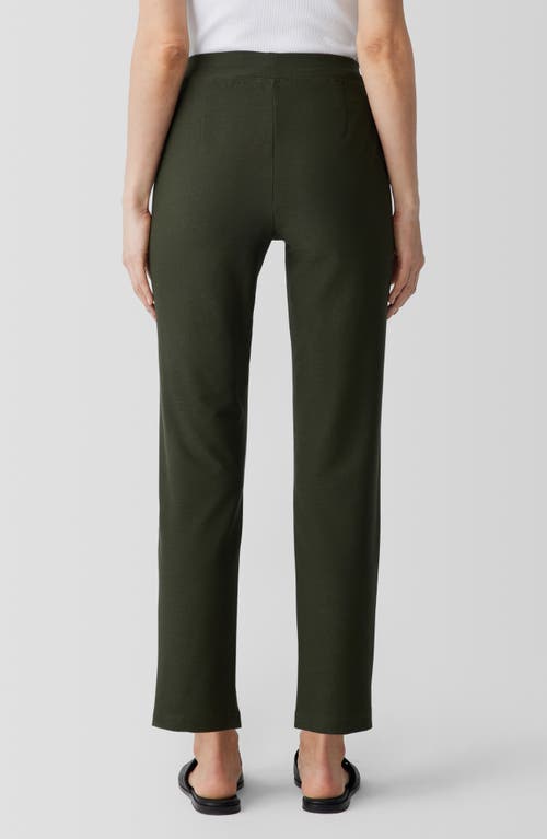 Shop Eileen Fisher Slim Ankle Stretch Crepe Pants In Seaweed