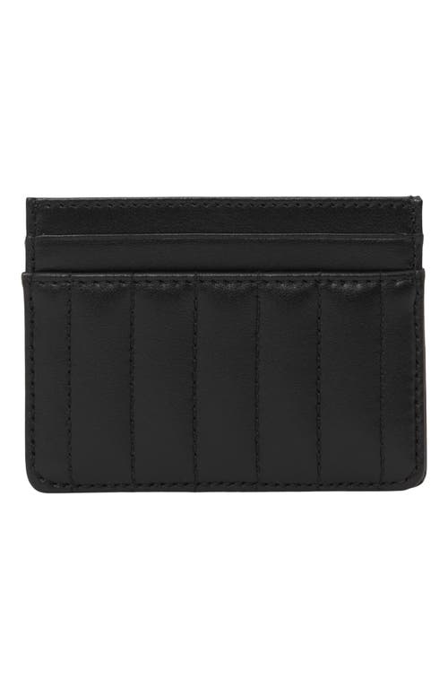 Shop Burberry Lola Quilted Leather Card Case In Black/palladio