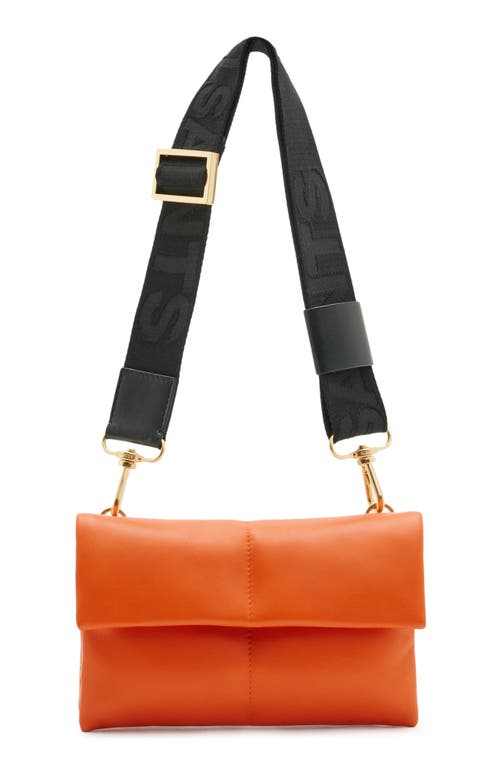 Ezra Logo Strap Leather Crossbody Bag in Pyrrole Orange