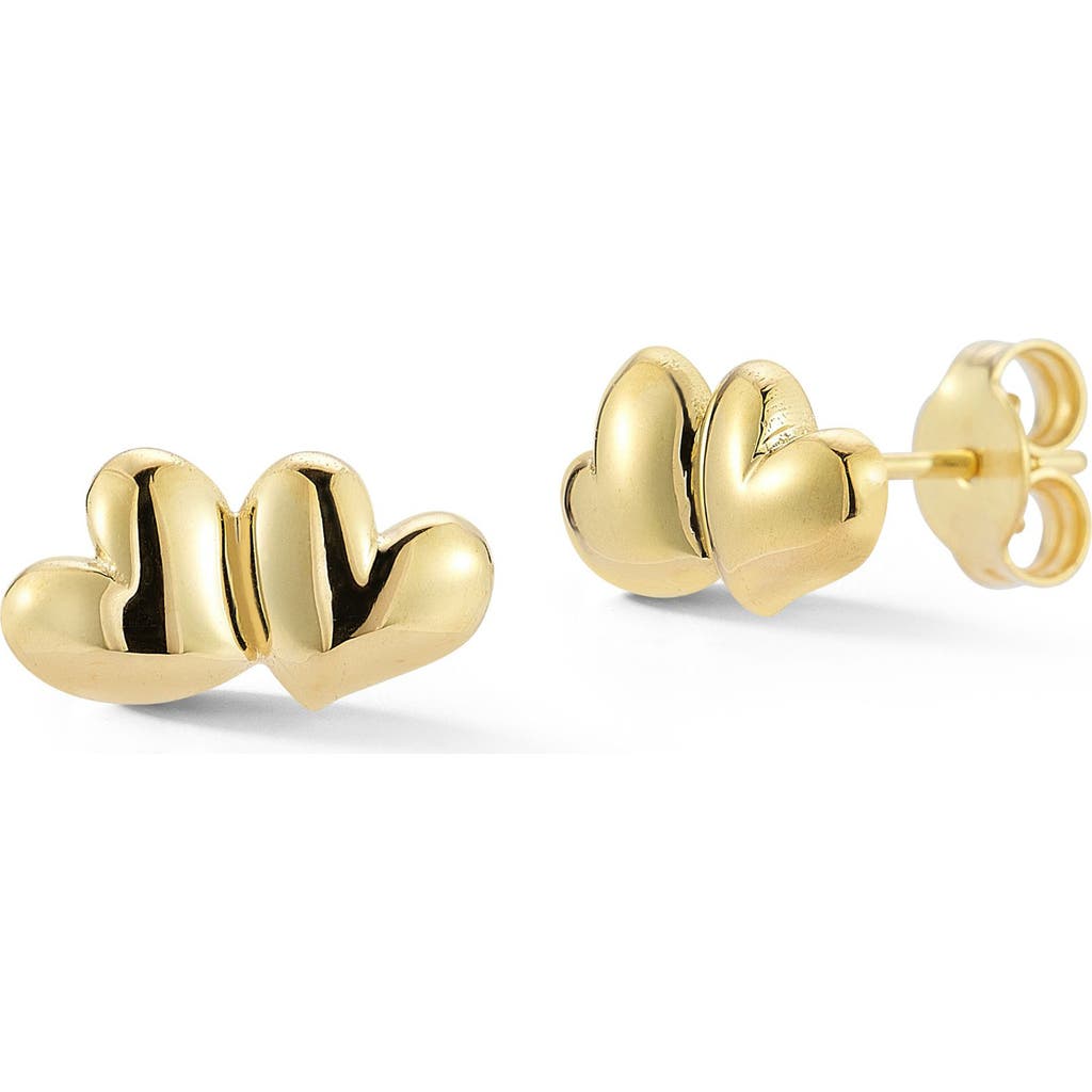 Ember Fine Jewelry 14k Gold Puffy Heart Stud Earrings In Gold