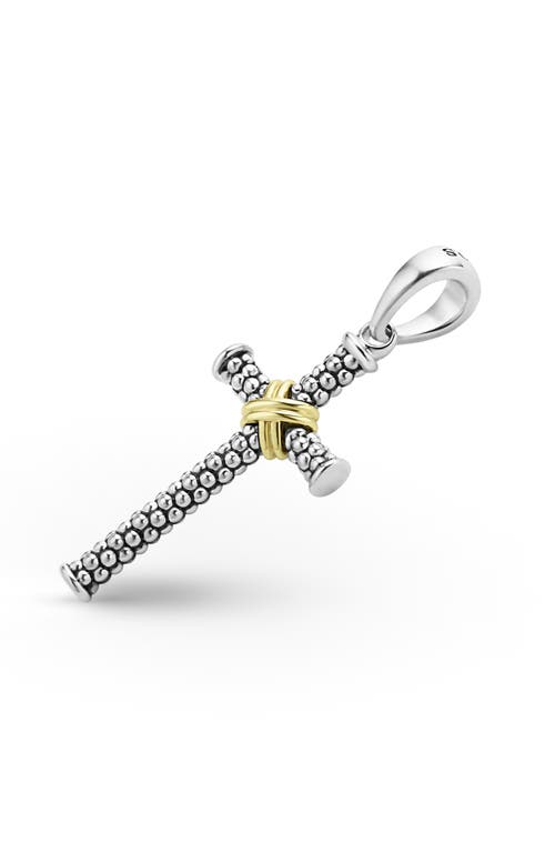 Shop Lagos Anthem Two-tone Caviar Beaded X Cross Amulet