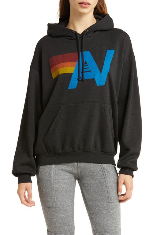 Aviator Nation Relaxed Fit Logo Hoodie in Black