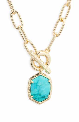 Ari Heart Gold Extended Length Pendant Necklace in Iridescent Drusy