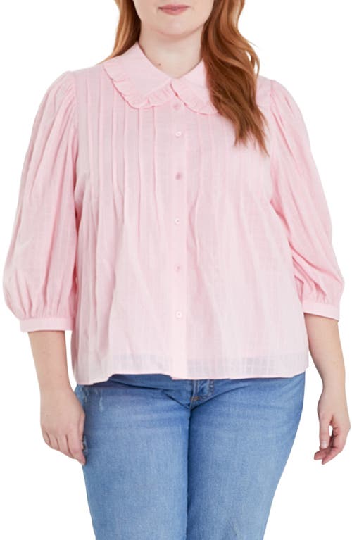 Ruffle Collar Shirt in Pink