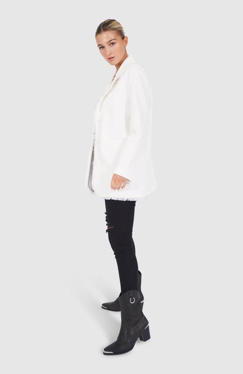 Belle & Bloom Young Blood Frayed Edge Blazer In Cream