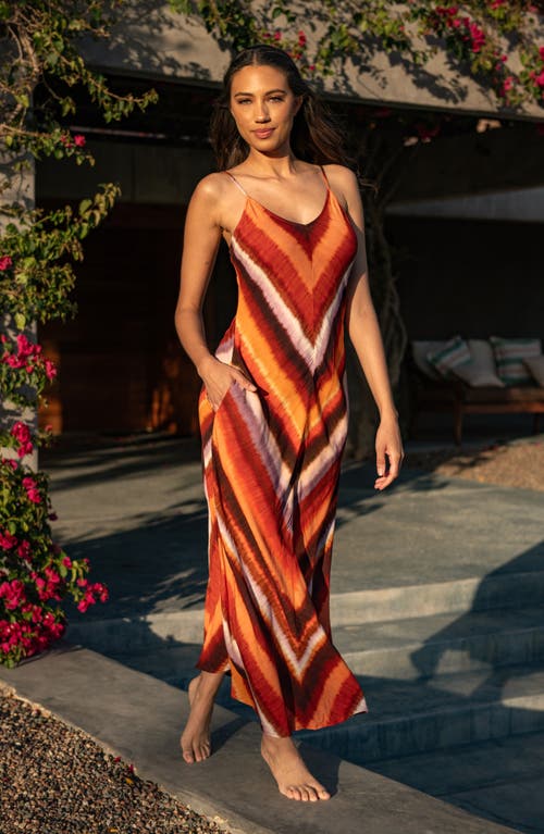 La Blanca Horizon Crepe Cover-up Dress In Sunset