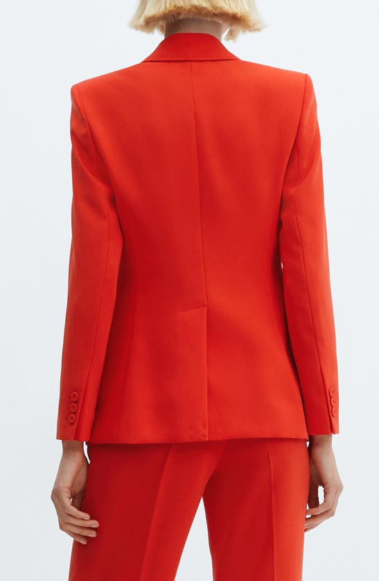 Shop Mango Straight Fit Suit Blazer In Coral Red