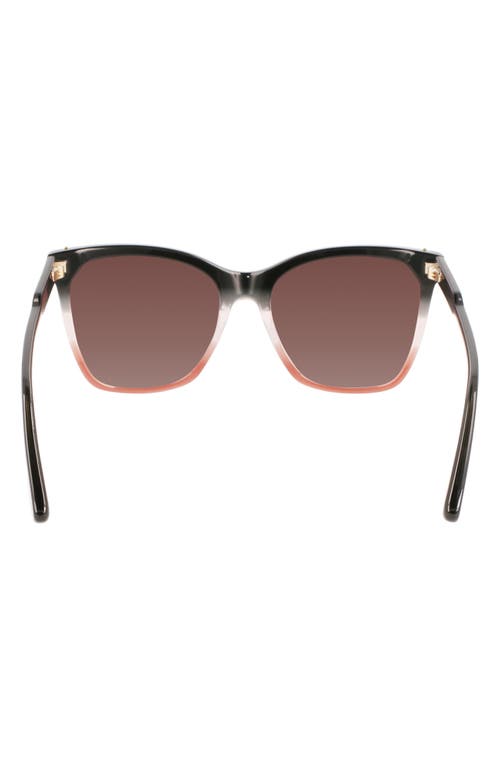 Shop Victoria Beckham Guilloché 56mm Gradient Rectangular Sunglasses In Grey/rose/caramel