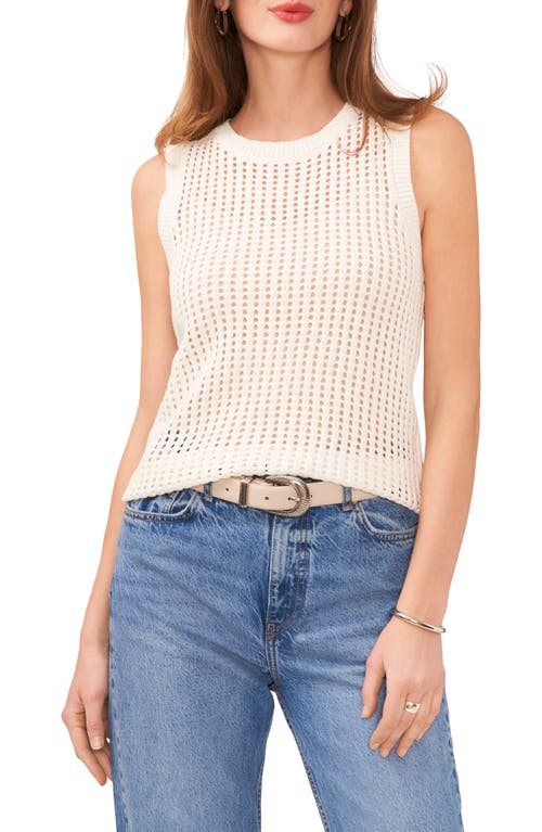 Vince Camuto Women's Crewneck Pointelle Sweater Tank In Milk