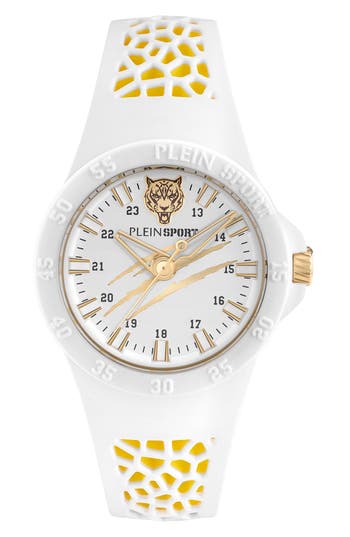 Philipp Plein Sport Three-hand Quartz Silicone Strap Watch, 40mm In White