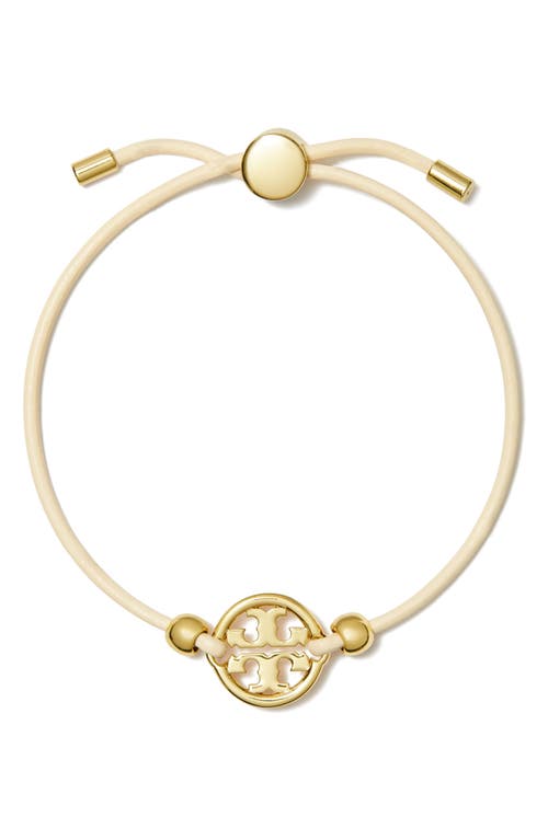 Shop Tory Burch Miller Logo Slider Bracelet In Tory Gold/ivory