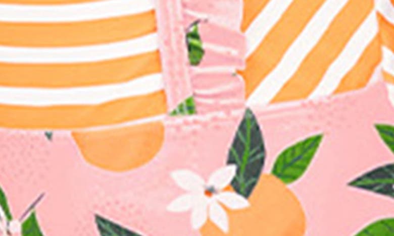Shop Rufflebutts Orange Pinafore One-piece Swimsuit & Hat Set