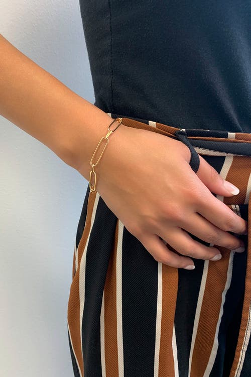Sterling Forever 14k Gold Plated Sterling Silver Large Link Bracelet In Gold