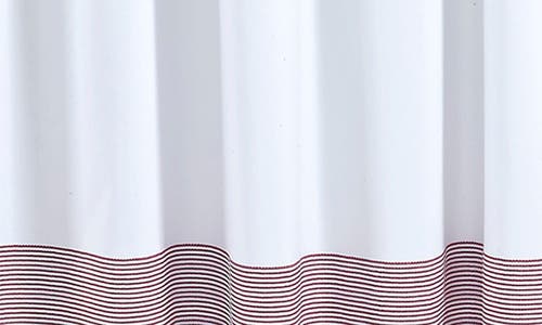 Brooks Brothers Rope Stripe Border Shower Curtain In Scarlet Sage