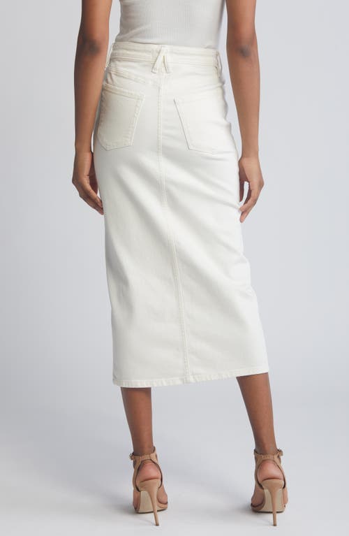 Shop Good American Denim Midi Skirt In Cloud White001