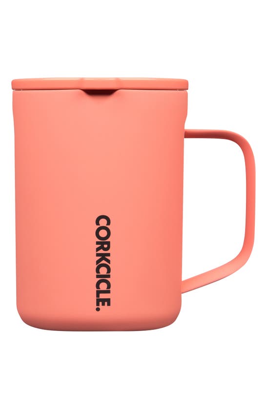 Corkcicle 16-ounce Insulated Mug In Coral