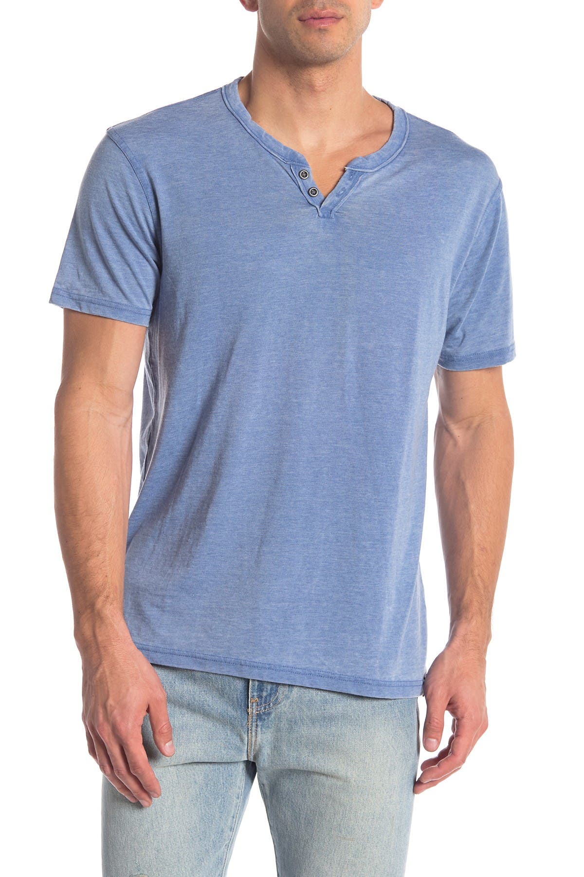 Lucky Brand Vintage Short Sleeve Henley In Bright Blue1