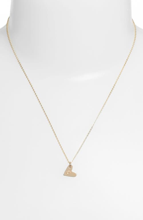 Nashelle 14k-gold Fill Initial Mini Heart Pendant Necklace In Gold/c