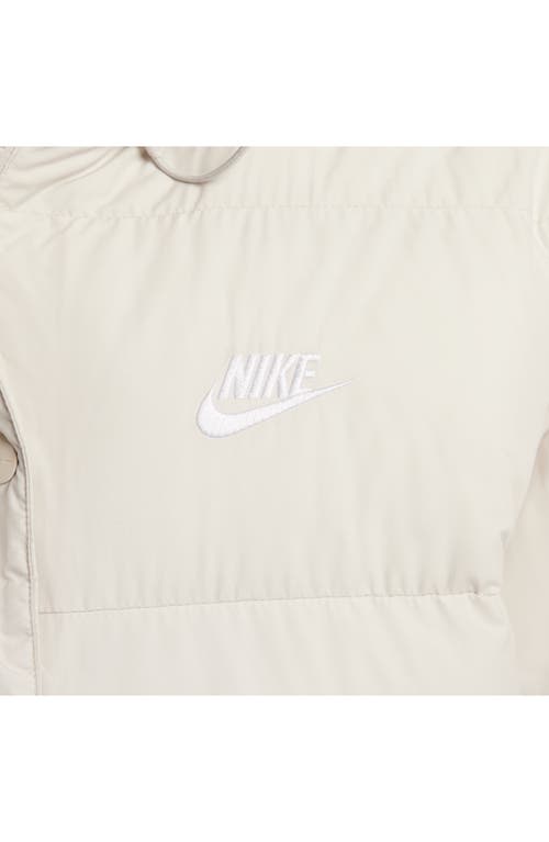 Nike Sportswear Water Repellent Down Coat In Light Orewood Brown/white