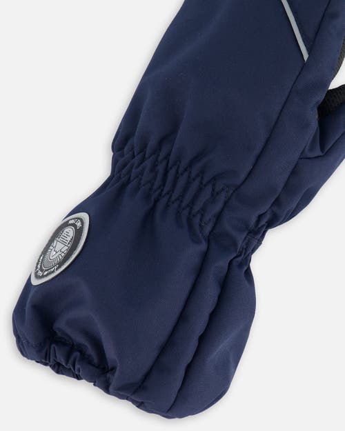 Deux Par Deux Kids Unisex Solid Mittens Navy In Dress Blue