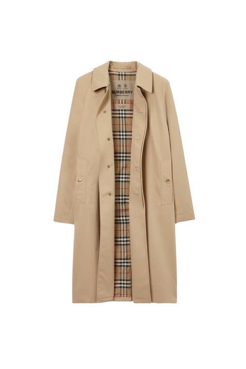 Shop Burberry Long Camden Heritage Car Coat In Honey