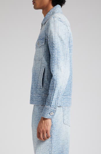 Balmain - Monogrammed Jacquard Denim Shirt