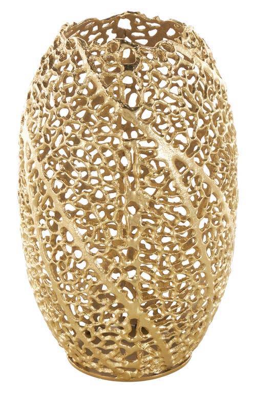 Vivian Lune Home Golden Metal Vase In Gold