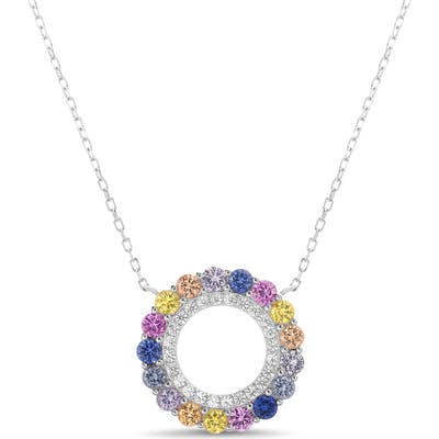 Lesa Michele Circle Pendant Necklace