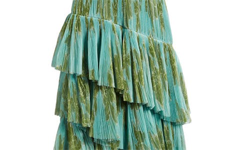 Shop Hutch Strapless Tiered Tulle Gown In Seafoam