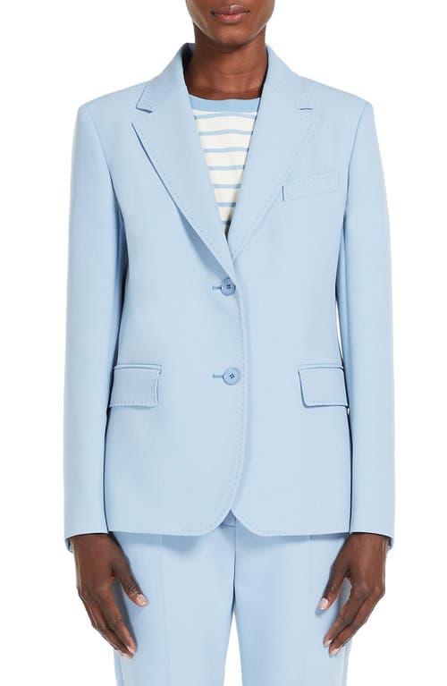 Uva Single Breasted Stretch Canvas Blazer in Light Blue