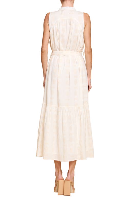 Shop Ciebon Shaina Tiered Cotton Blend Midi Dress In Cream