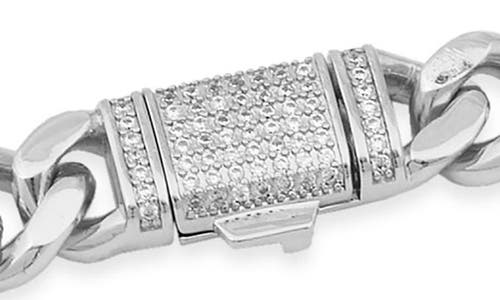 Savvy Cie Jewels Pavé Cubic Zirconia Chunky Curb Chain Necklace In White