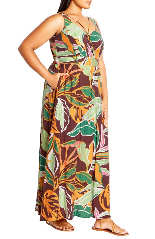 Shop City Chic Iman Floral Maxi Dress In Opulent Foligae