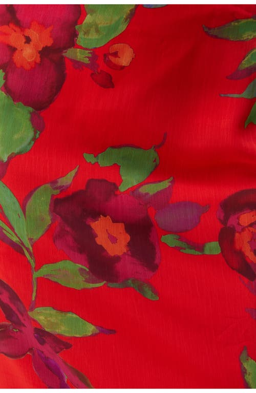 Nasty Gal Floral Crop Tube Top In Red