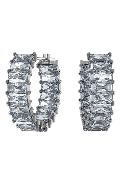 Swarovski Matrix Crystal Baguette Hoop Earrings in Gray at Nordstrom