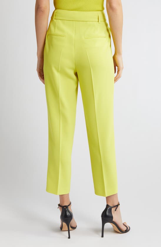 Shop Hugo Boss Tapiah Belted Ankle Pants In Tennis Yellow