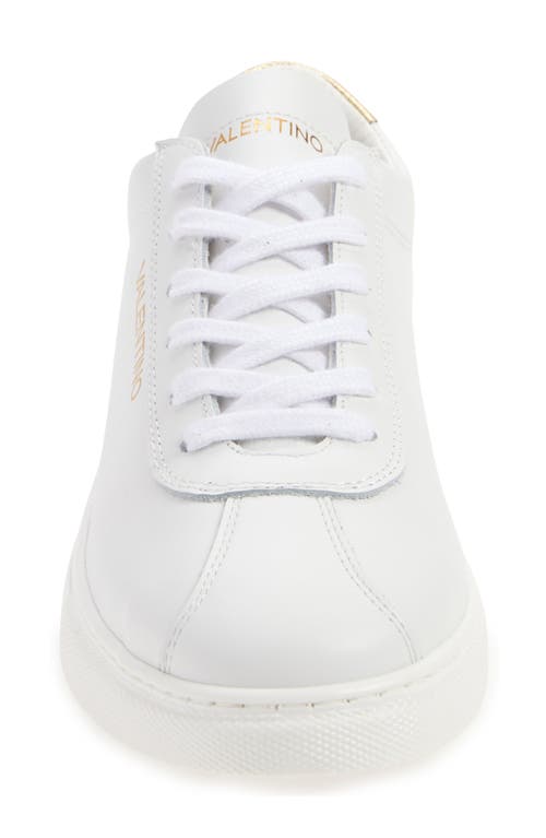 Valentino By Mario Valentino Sandy Low Top Sneaker In White Gold