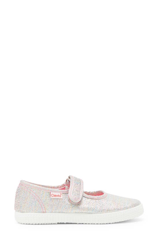 Shop Cienta Mary Jane Sneaker In Light Rainbow Sparkle