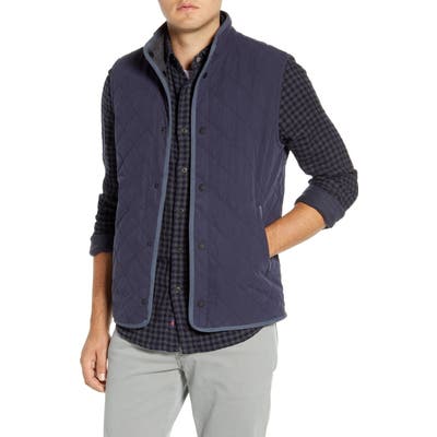 Faherty Regular Fit Reversible Vest, Blue