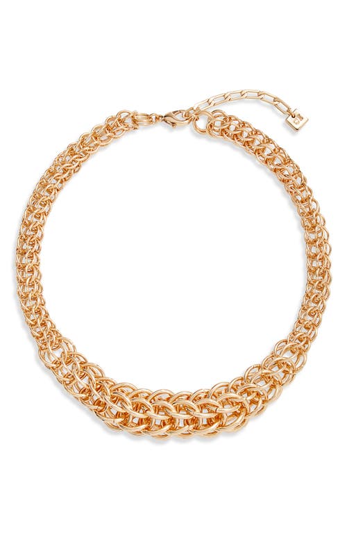 Interlocking Chain Necklace in Gold