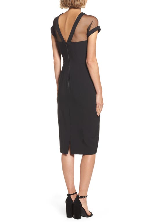 Shop Maggy London Illusion Yoke Crepe Cocktail Dress In Black