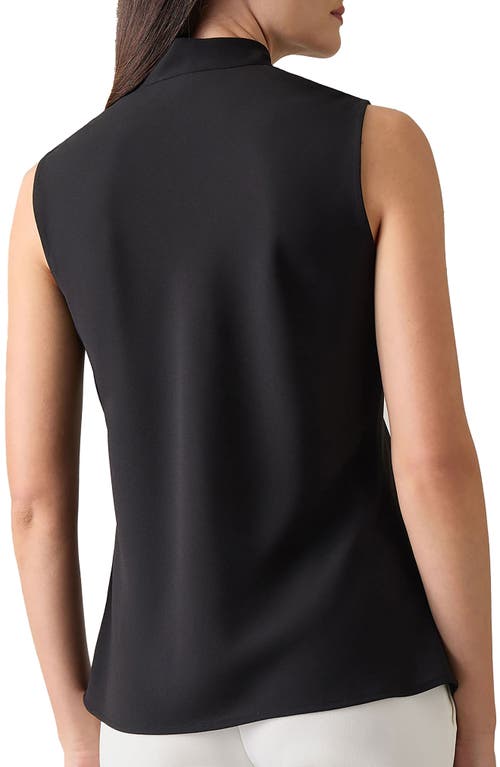 Shop Kasper Tie Front Sleeveless Stretch Top In Black