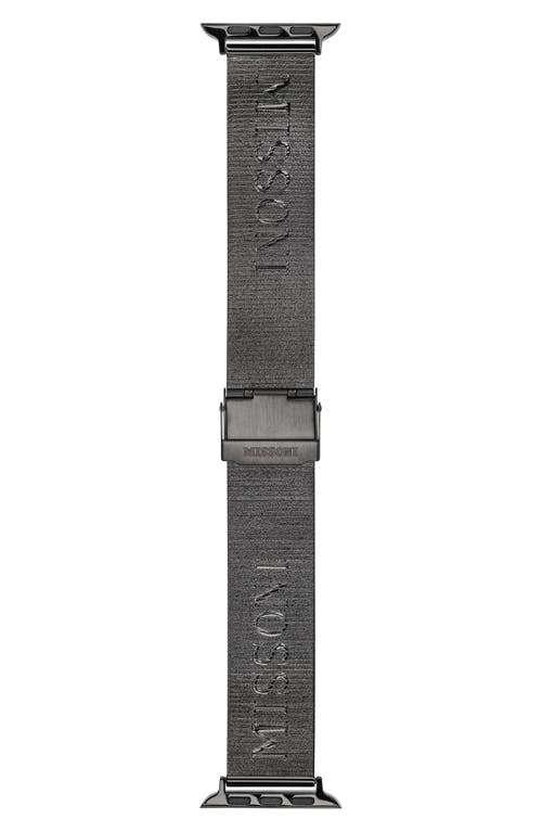 Missoni Lettering Stainless Steel 24mm Apple Watch Watchband in Ip Grey at Nordstrom, Size 24 Mm