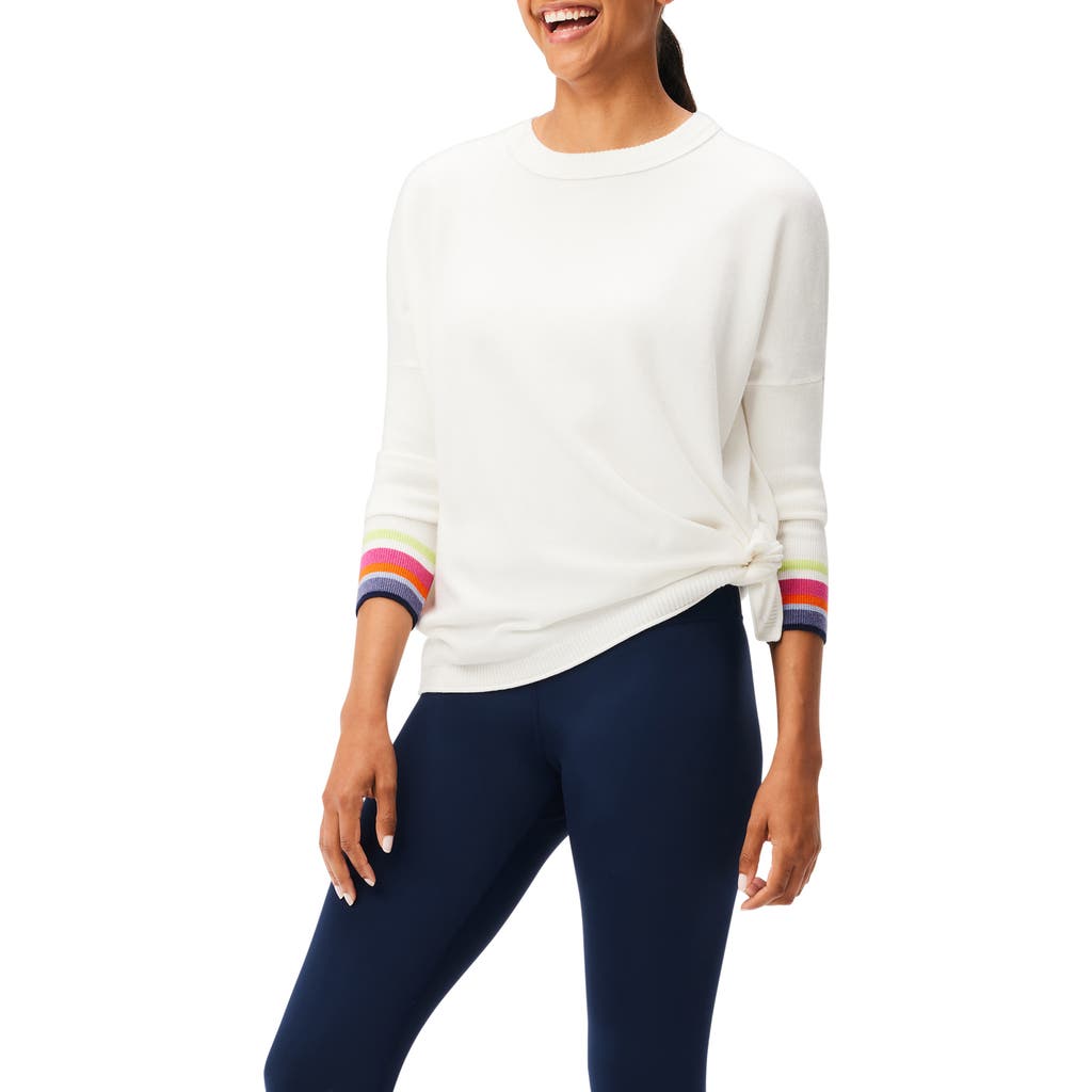 Nz Active By Nic+zoe Cool Down Color Pop Sweater In White