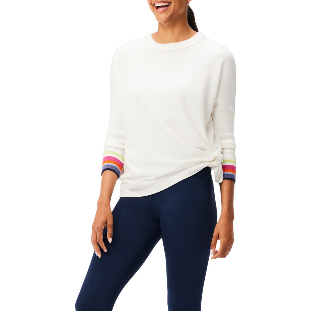 Nz Active By Nic+zoe Cool Down Color Pop Sweater In White Multi