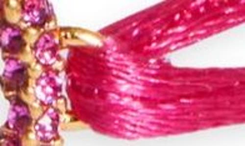 Shop Valentino Garavani Vlogo Signature Crystal Cord Bracelet In Uwc Pink Pp/fuxia