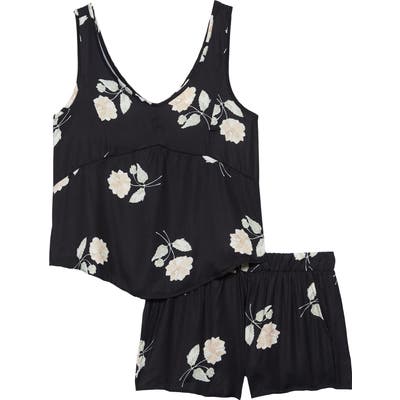 Saltwater Luxe Short Pajamas, Black
