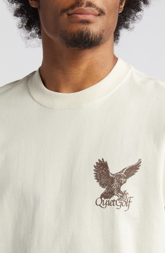 Shop Quiet Golf Hunter Cotton Graphic T-shirt In Beige
