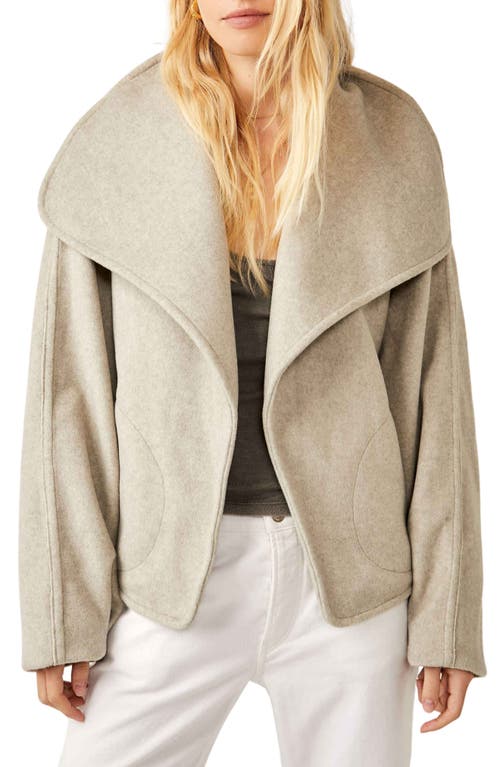 Free People Mina Tie Belt Jacket in Heathered Coffee at Nordstrom, Size X-Large