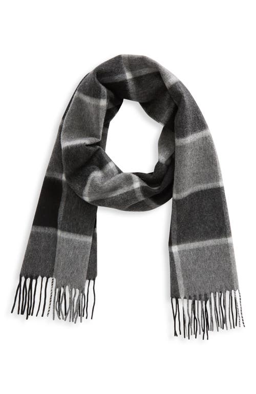 Nordstrom Plaid Cashmere Scarf In Gray